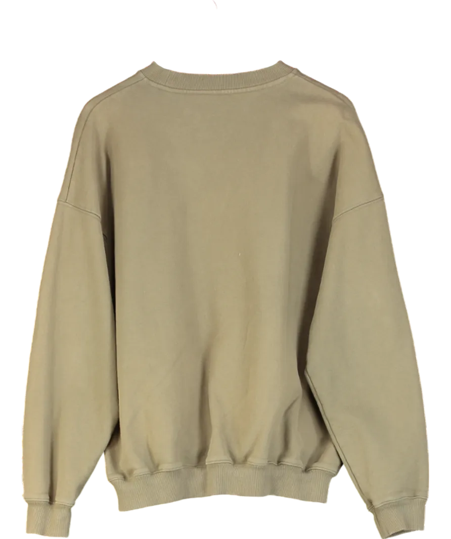 Adanola Olive Green Logo-embroidered Relaxed-fit Organic-cotton Sweatshirt UK M