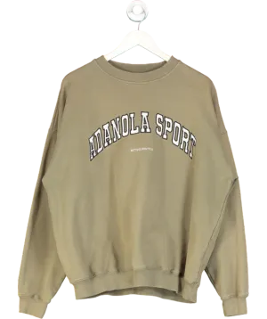 Adanola Olive Green Logo-embroidered Relaxed-fit Organic-cotton Sweatshirt UK M