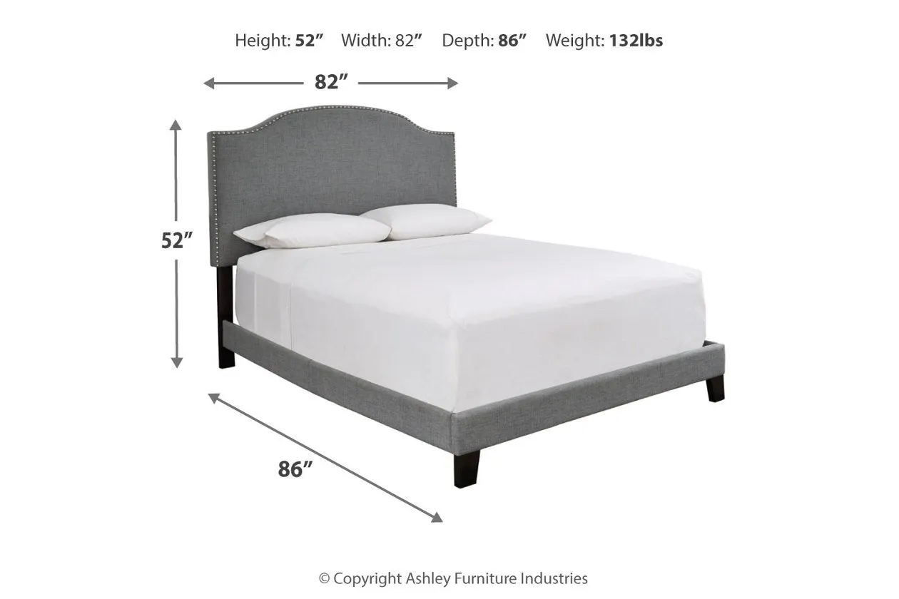 Adelloni Gray King Upholstered Bed