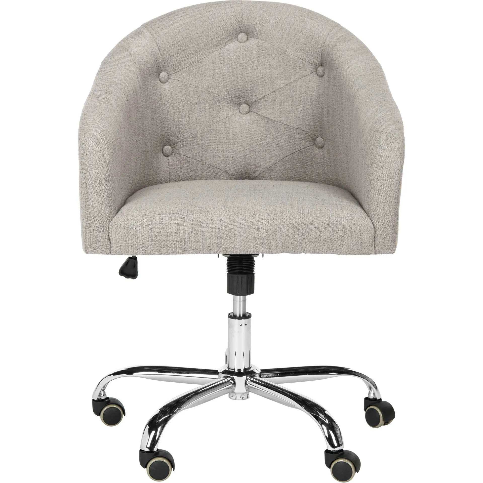 Amalya Tufted Linen Office Chair Gray/Chrome