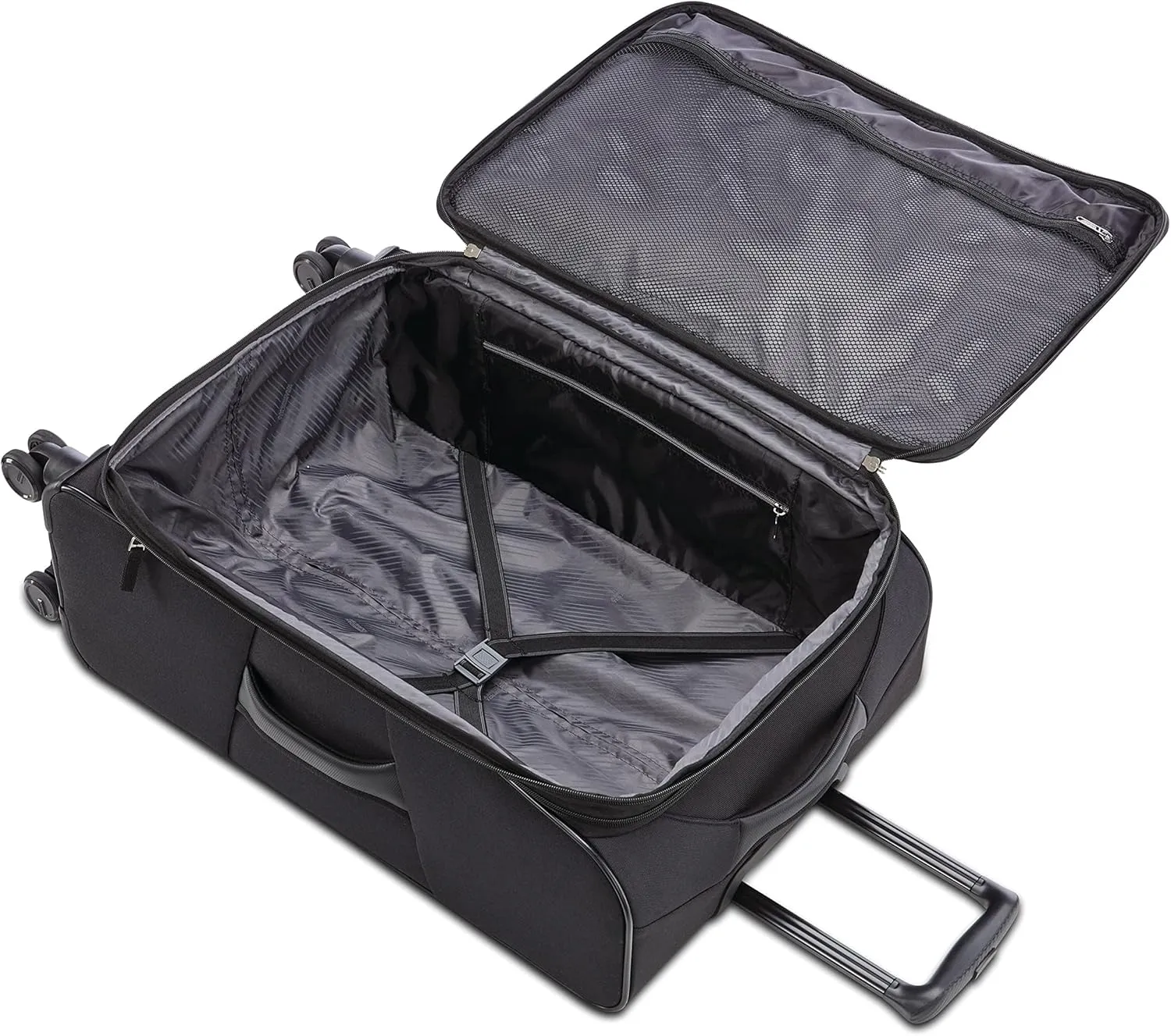 American Tourister 4 KIX 2.0 Expandable Softside Luggage with Spinner Wheels, 24 SPINNER, BLACK