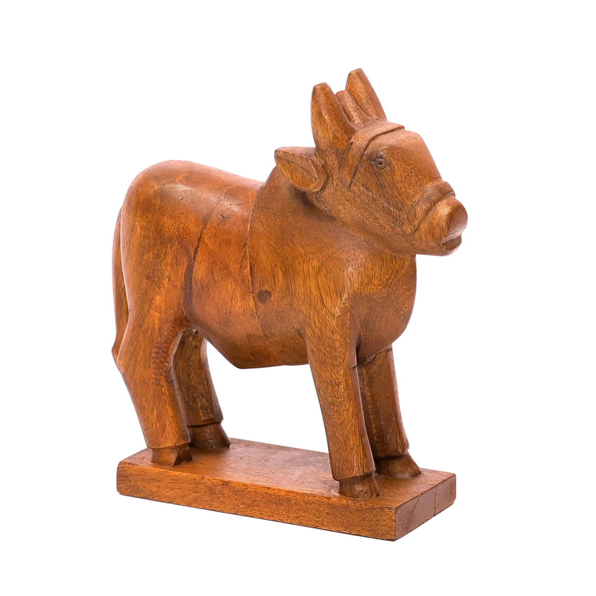 Artistically Handcrafted Wooden Cow