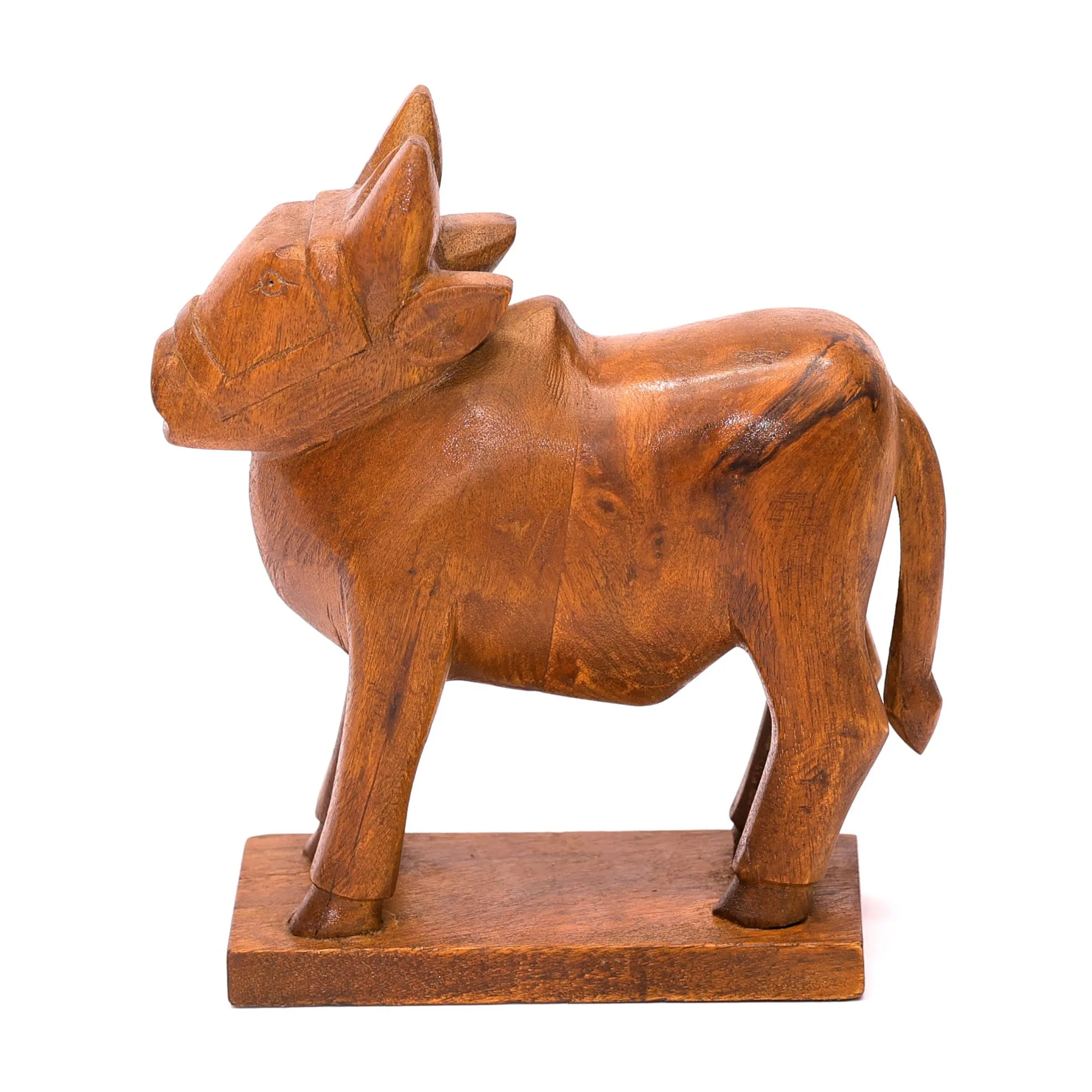Artistically Handcrafted Wooden Cow