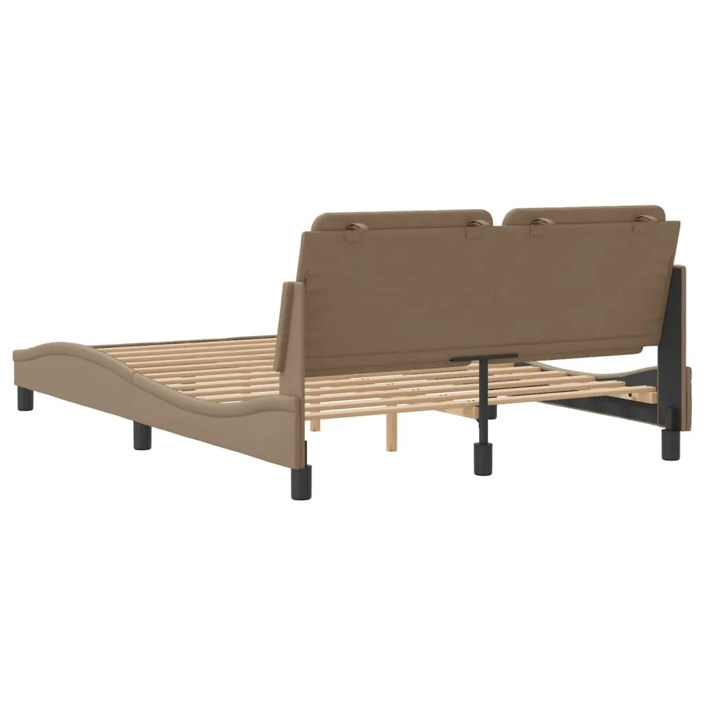 Bed Frame with Headboard Cappuccino 140x200 cm Faux Leather