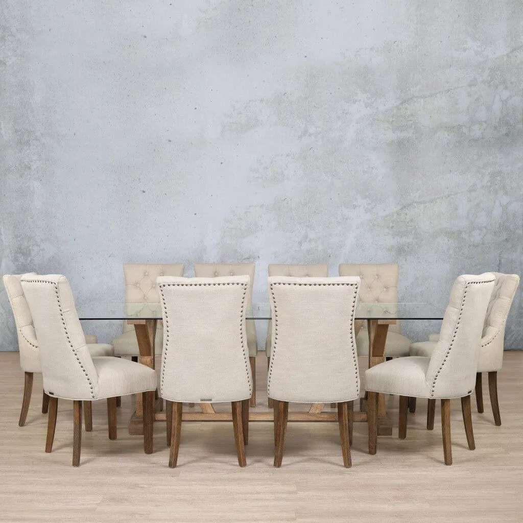 Berkeley Glass Top & Duchess 10 Seater Dining Set