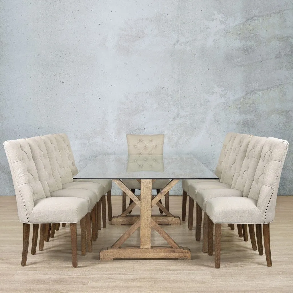 Berkeley Glass Top & Duchess 10 Seater Dining Set