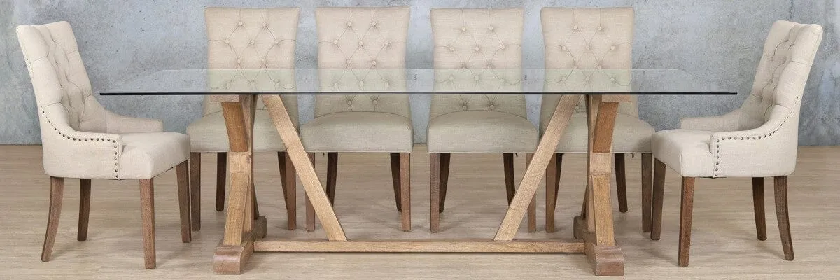 Berkeley Glass Top & Duchess 10 Seater Dining Set
