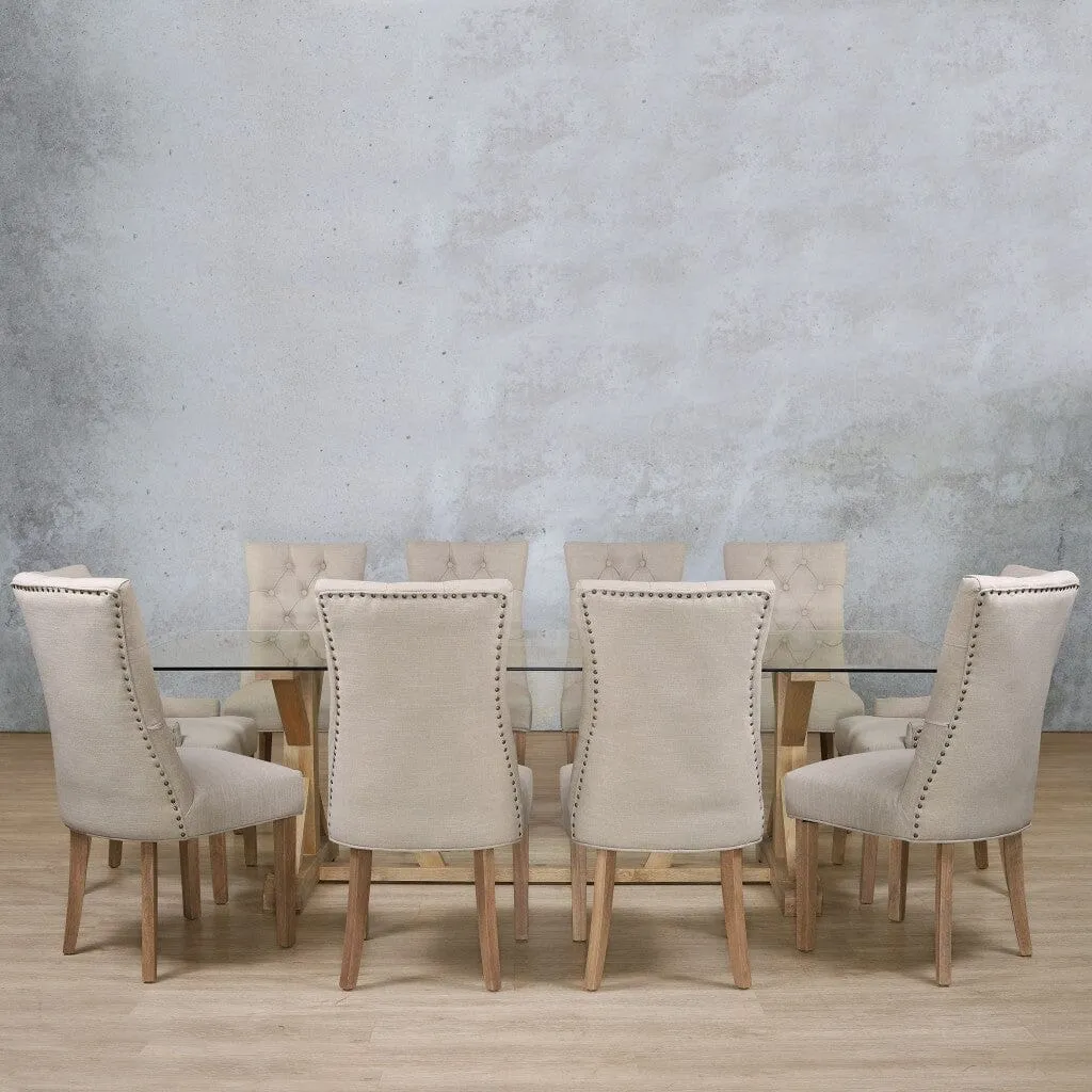 Berkeley Glass Top & Duchess 10 Seater Dining Set