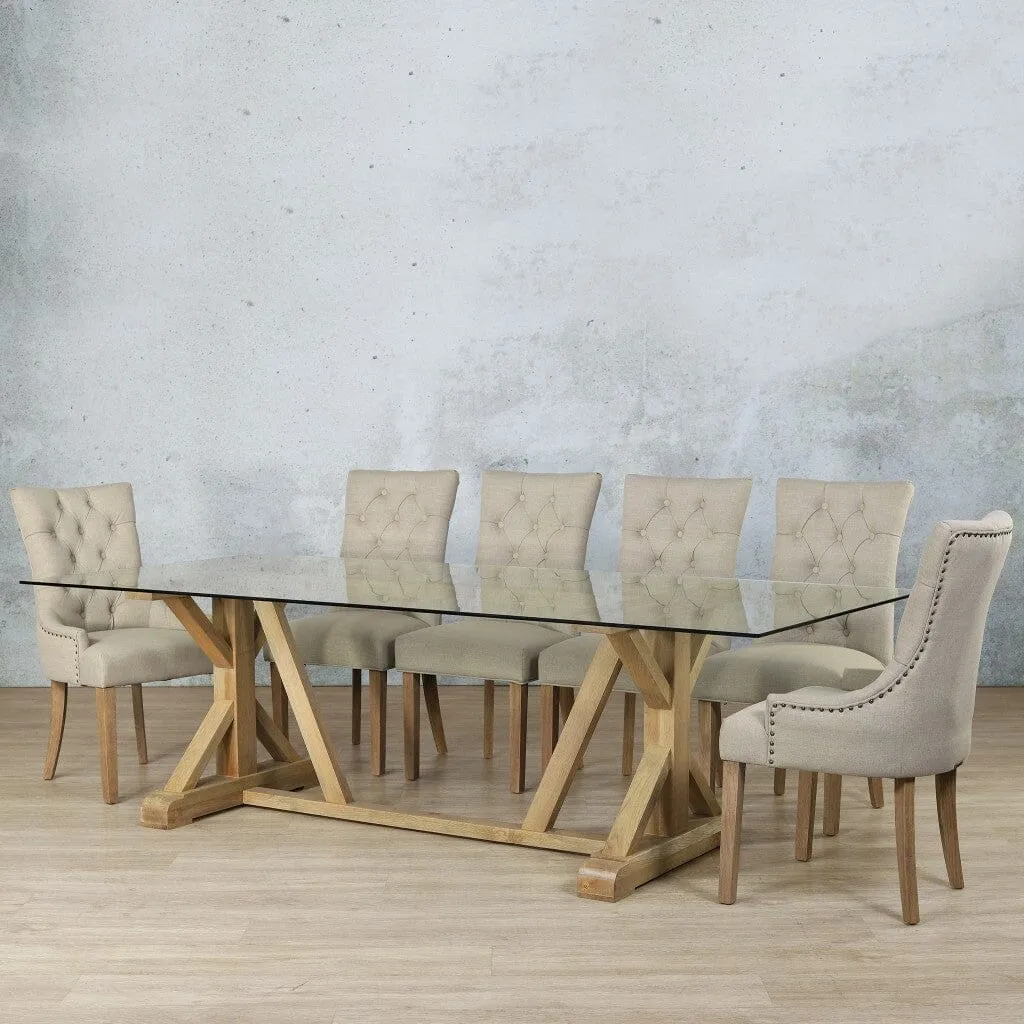 Berkeley Glass Top & Duchess 10 Seater Dining Set
