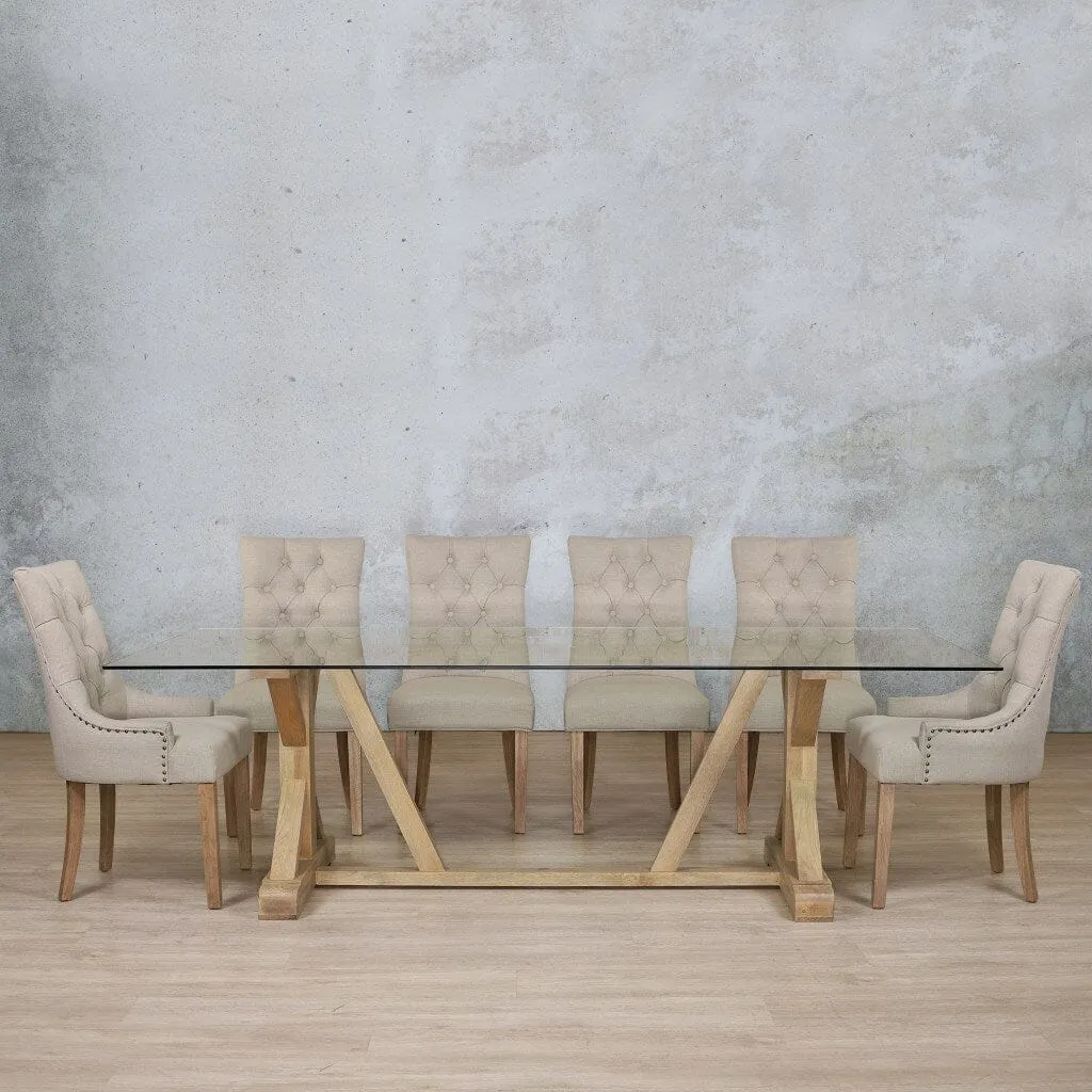 Berkeley Glass Top & Duchess 10 Seater Dining Set