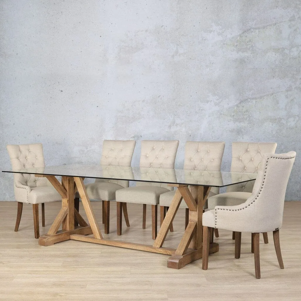 Berkeley Glass Top & Duchess 10 Seater Dining Set