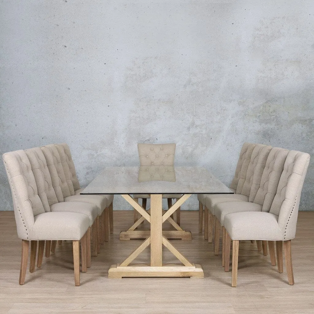 Berkeley Glass Top & Duchess 10 Seater Dining Set