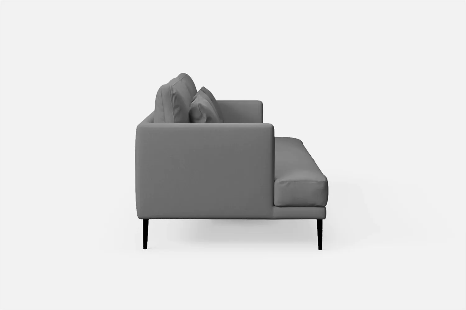 Bisceglie 3 Seater Sofa Grey Leather