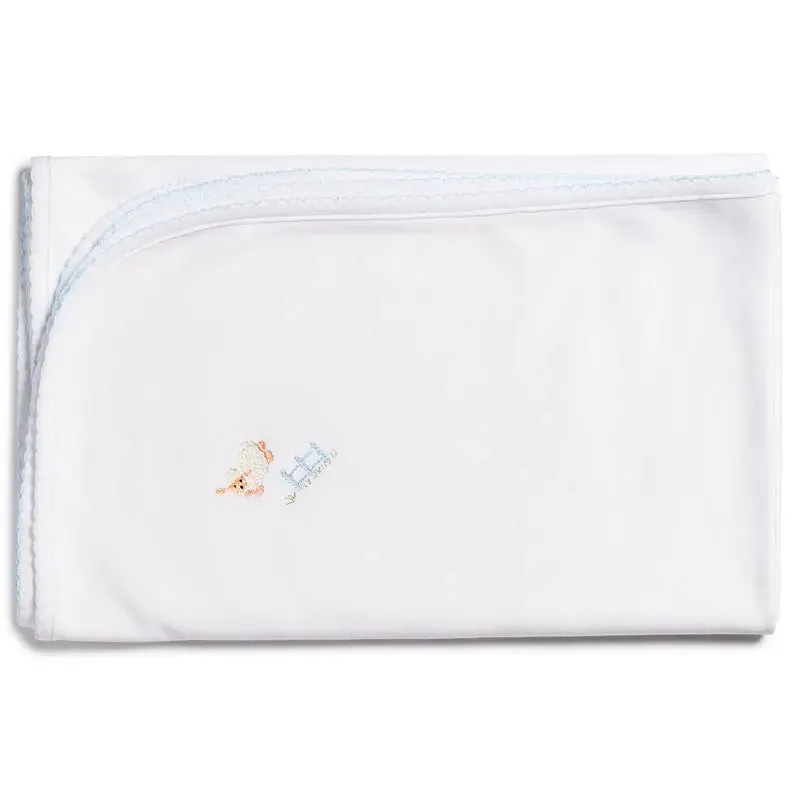 Blue sheep baby keepsake gift set