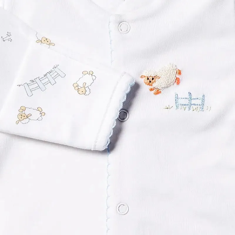 Blue sheep baby keepsake gift set