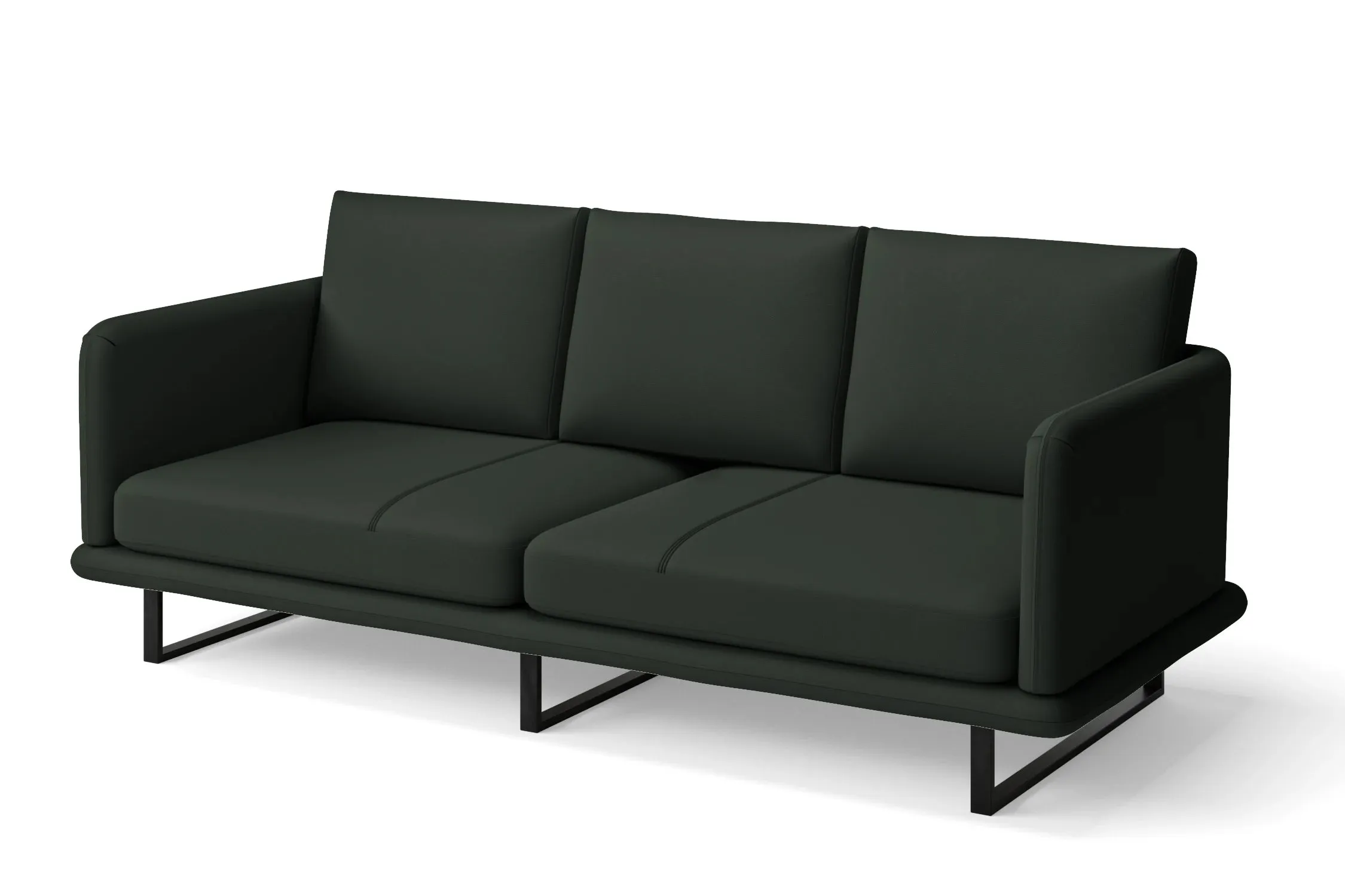 Calabria 3 Seater Sofa Green Leather