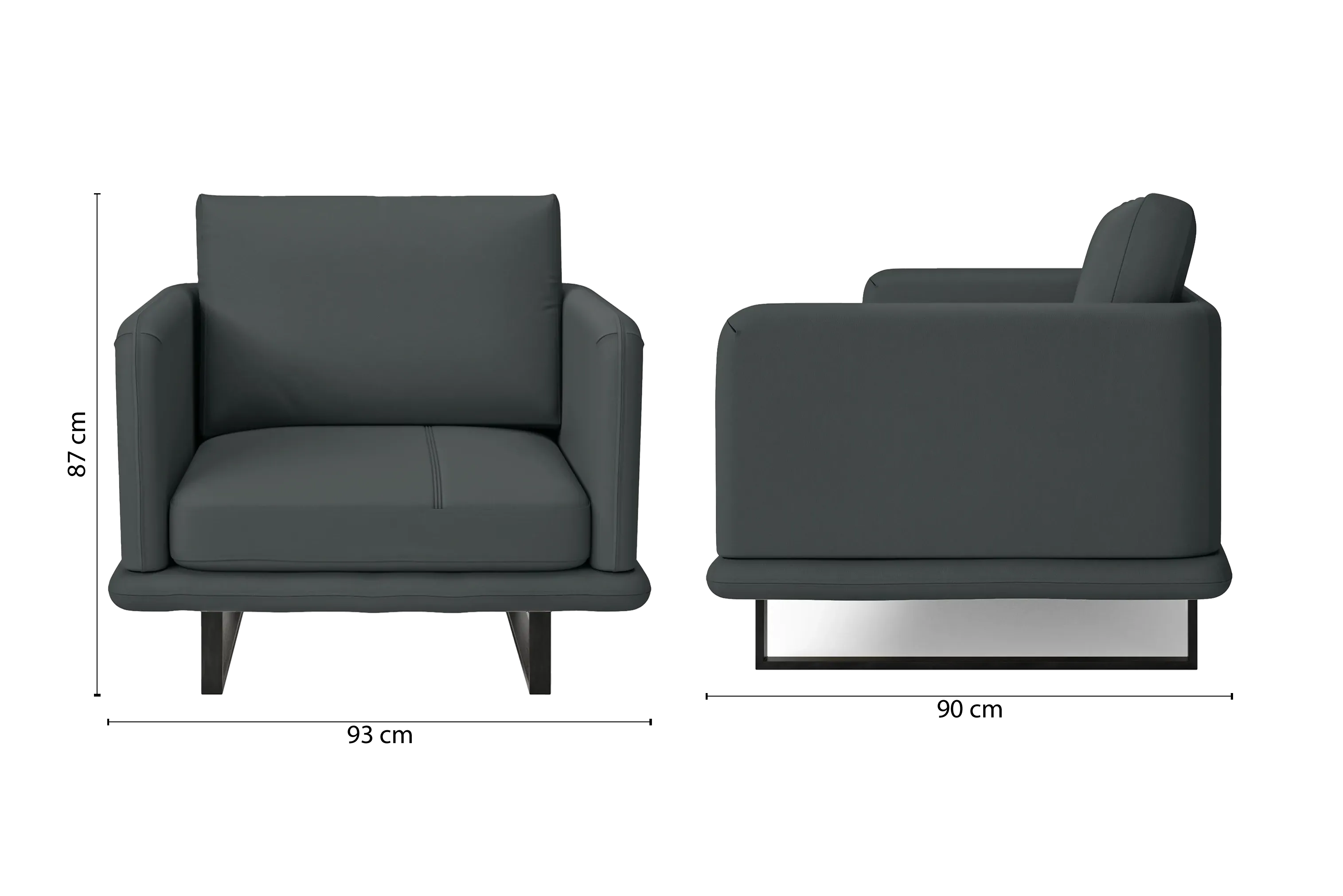 Calabria Armchair Slate Leather