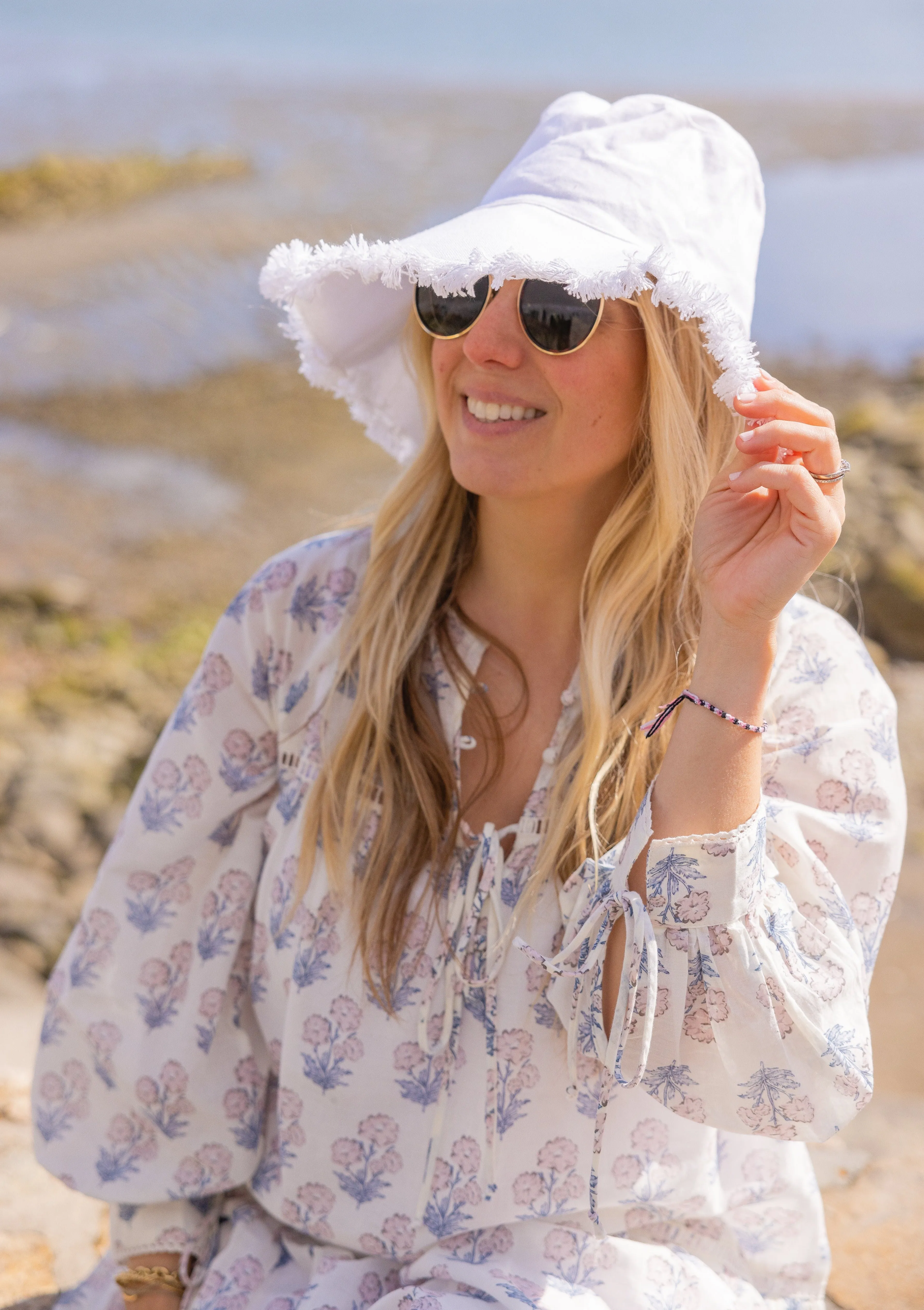 Canvas Packable Sun Hat- White