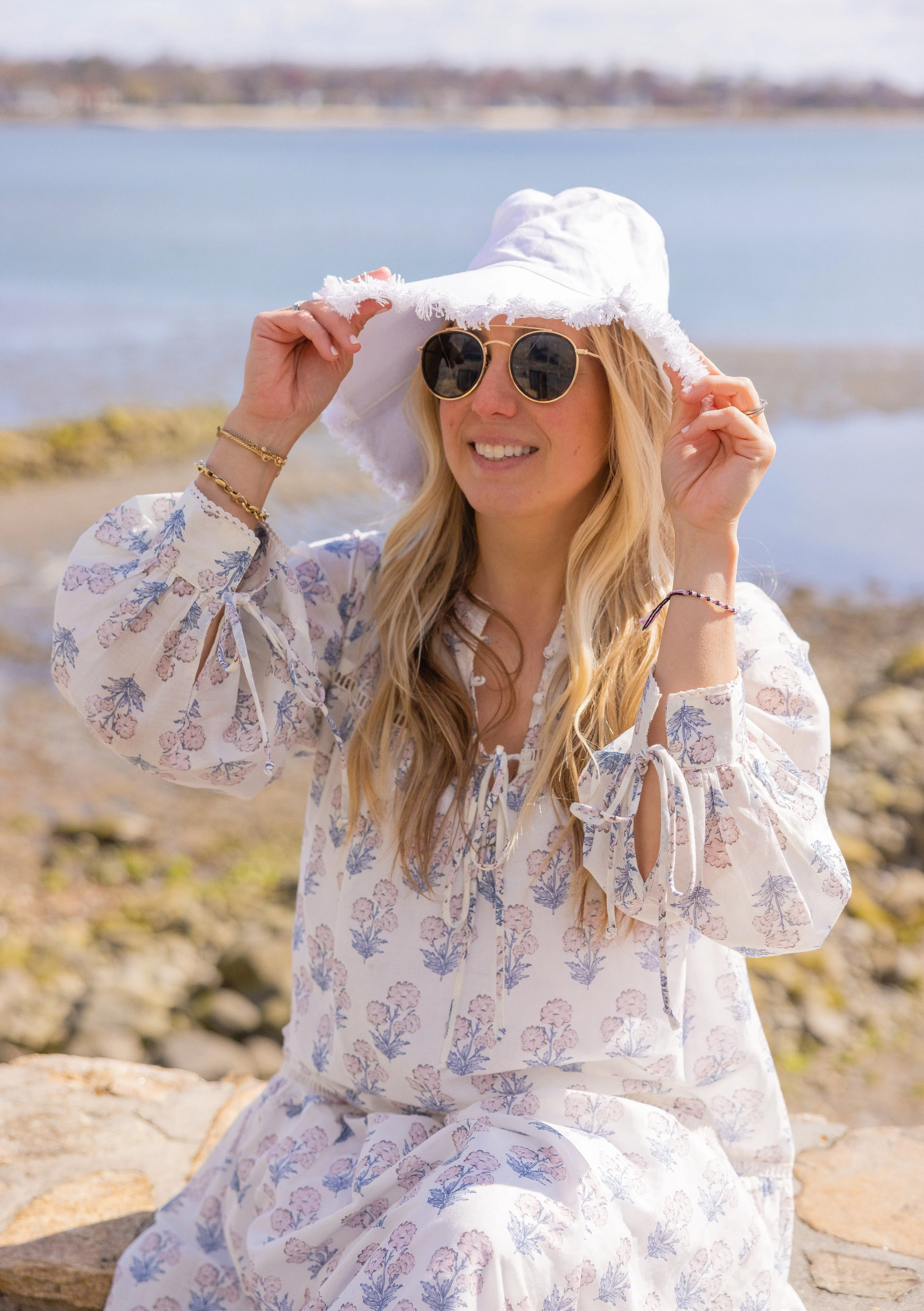 Canvas Packable Sun Hat- White
