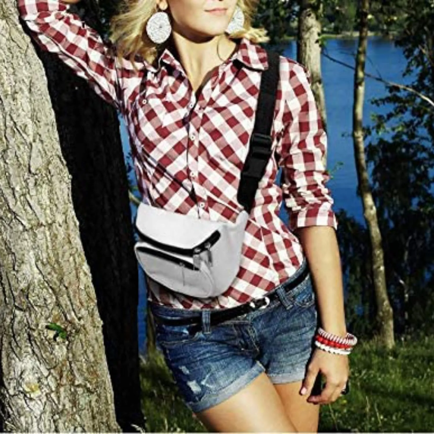 Fanny Pack, MISSMOON 3-Zipper Compartments Adjustable Waist Festival Workout Running Hiking Traveling Walking Sport Fishing Casual Hands-Free Wallets Crossbody Waist Pack Bag For Men Women GREY