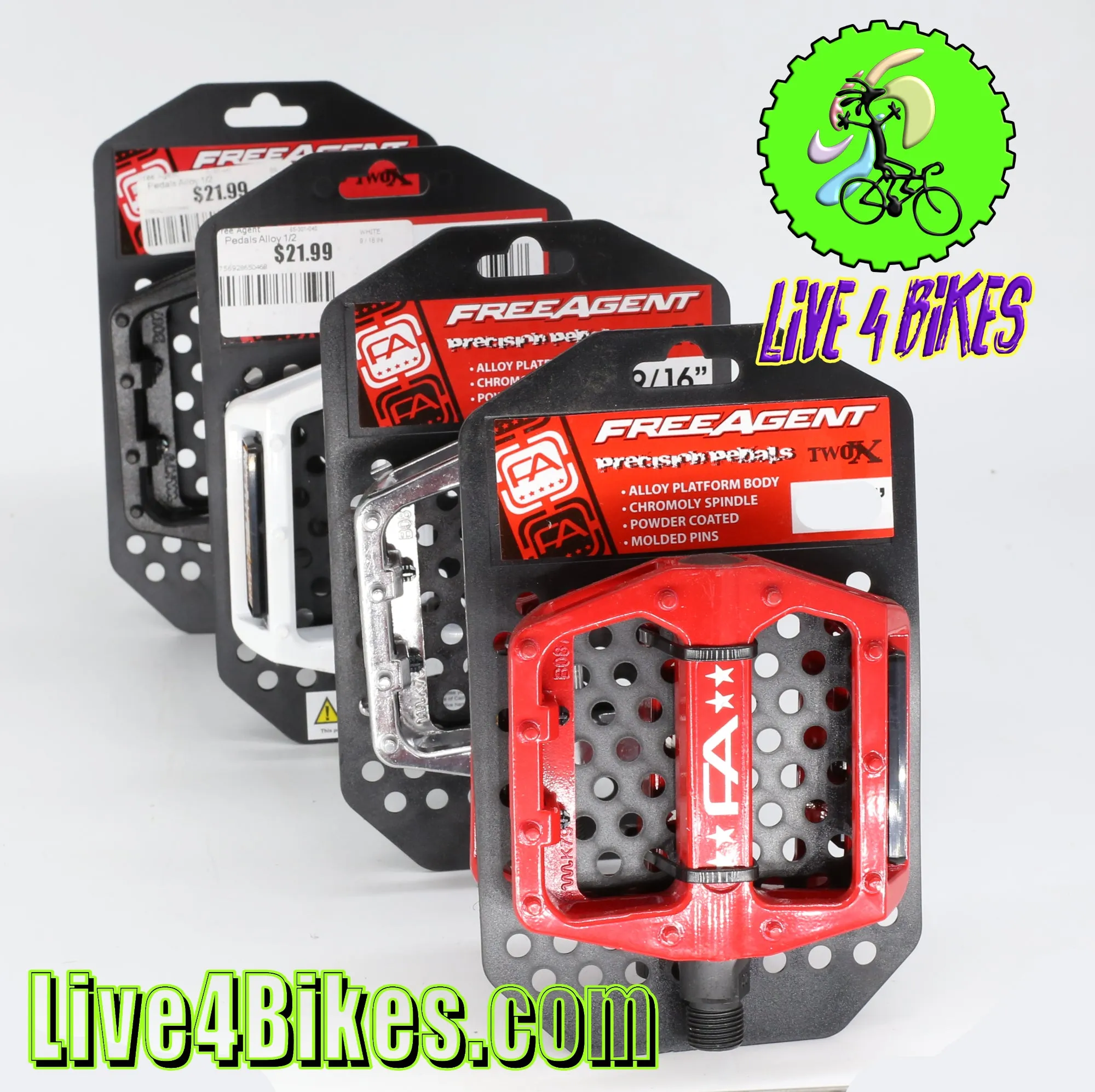 Free Agent Aluminum Platform 1/2" Bicycle Pedals - Live4Bikes
