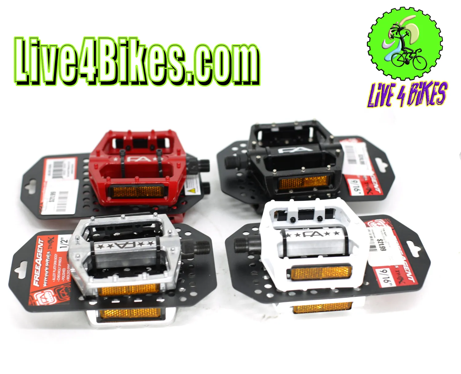 Free Agent Aluminum Platform 1/2" Bicycle Pedals - Live4Bikes
