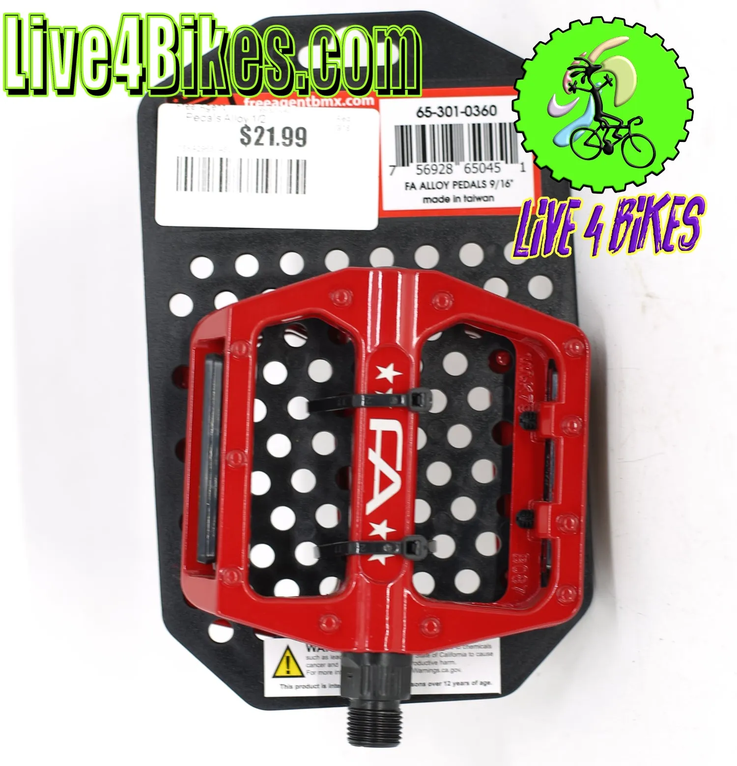 Free Agent Aluminum Platform 1/2" Bicycle Pedals - Live4Bikes