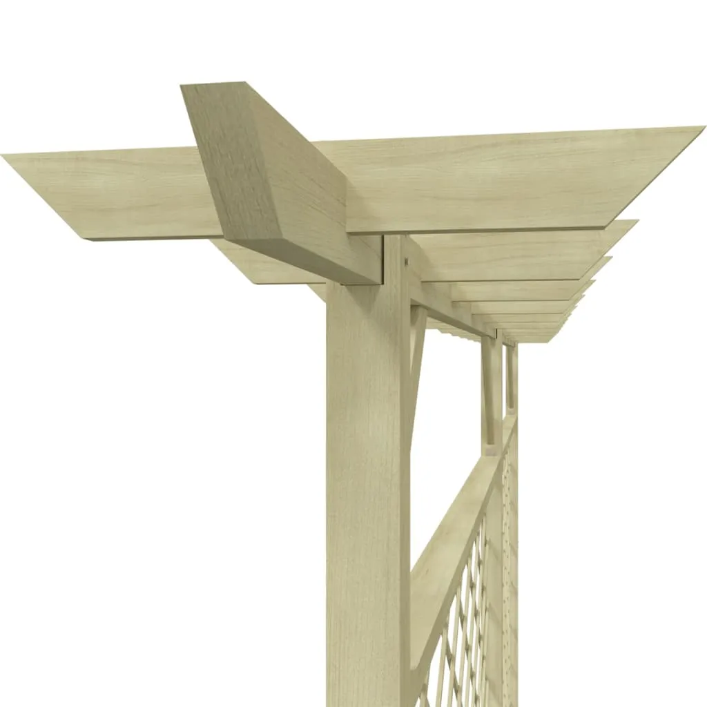Garden Lattice Fence with Pergola Top Wood