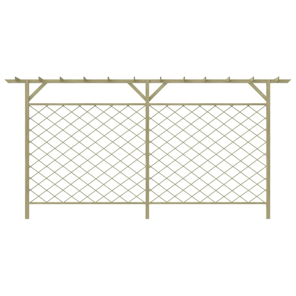 Garden Lattice Fence with Pergola Top Wood