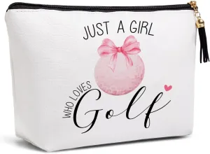 Golf Gifts Makeup Bag Golf Team Gifts for Golf Lover, Funny Golf Accessories Gifts for Women Friends Sisters Besties Daughter Waterproof PU Leather Makeup Bag