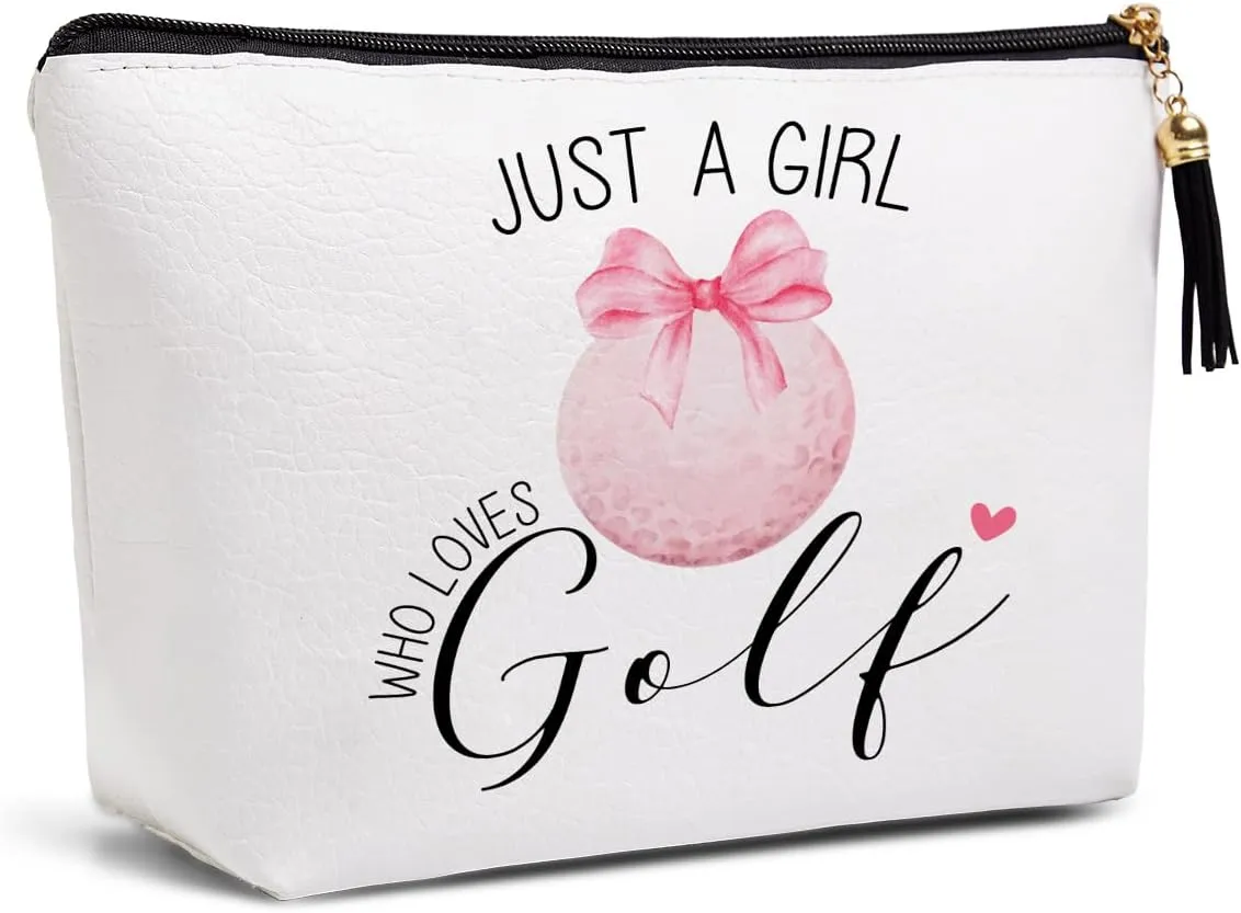 Golf Gifts Makeup Bag Golf Team Gifts for Golf Lover, Funny Golf Accessories Gifts for Women Friends Sisters Besties Daughter Waterproof PU Leather Makeup Bag