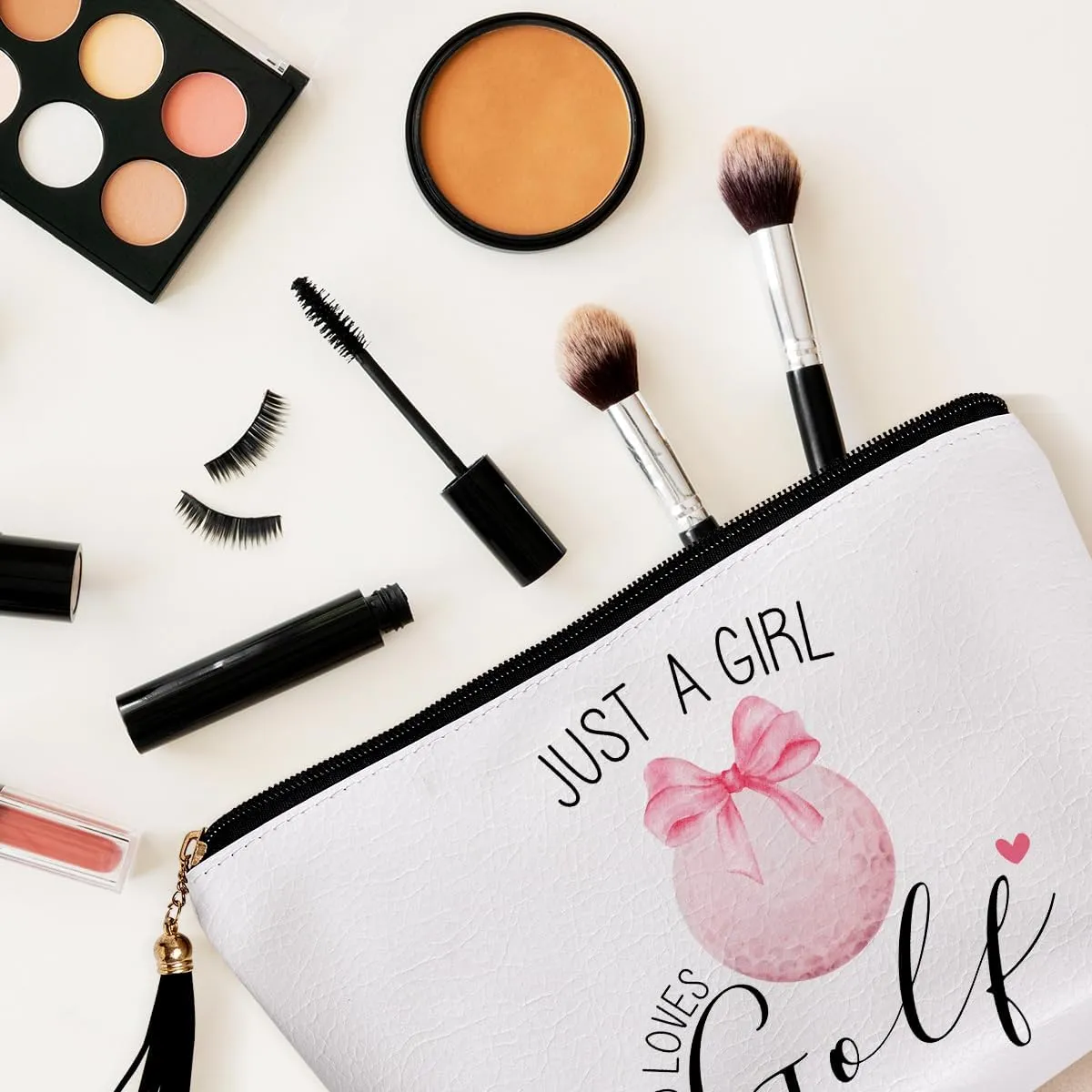 Golf Gifts Makeup Bag Golf Team Gifts for Golf Lover, Funny Golf Accessories Gifts for Women Friends Sisters Besties Daughter Waterproof PU Leather Makeup Bag