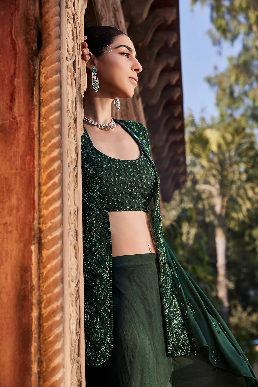 Green Jacket And Pants Set
