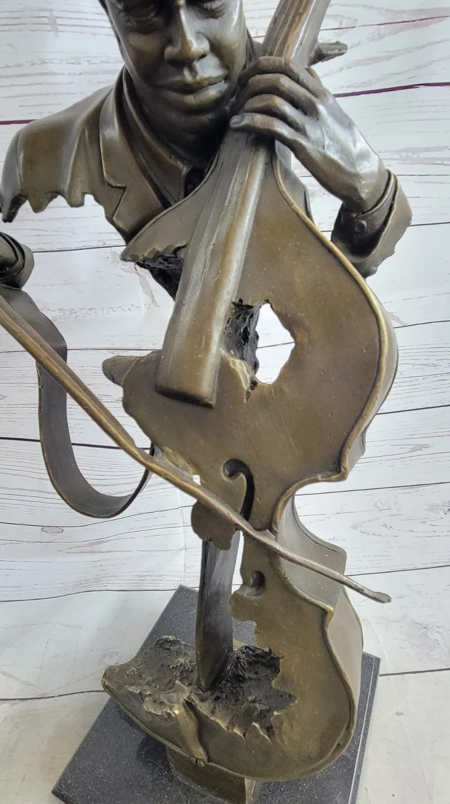 Hot Cast Collectible Cello Player Music Trophy Original Bronze by Williams Sale
