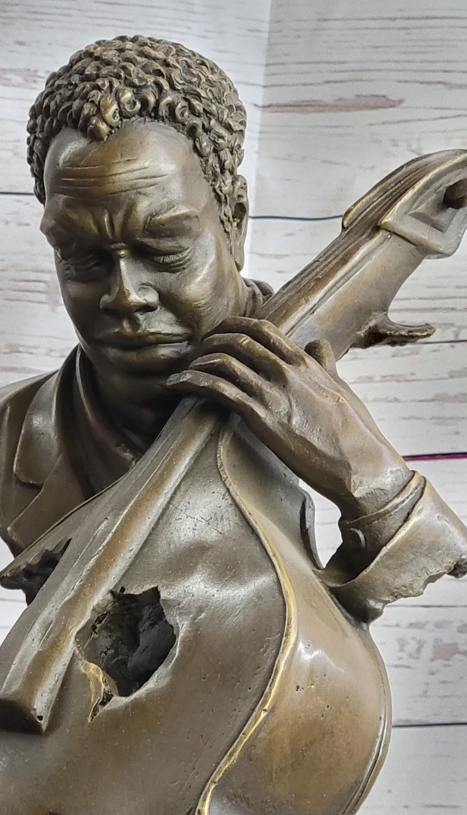 Hot Cast Collectible Cello Player Music Trophy Original Bronze by Williams Sale