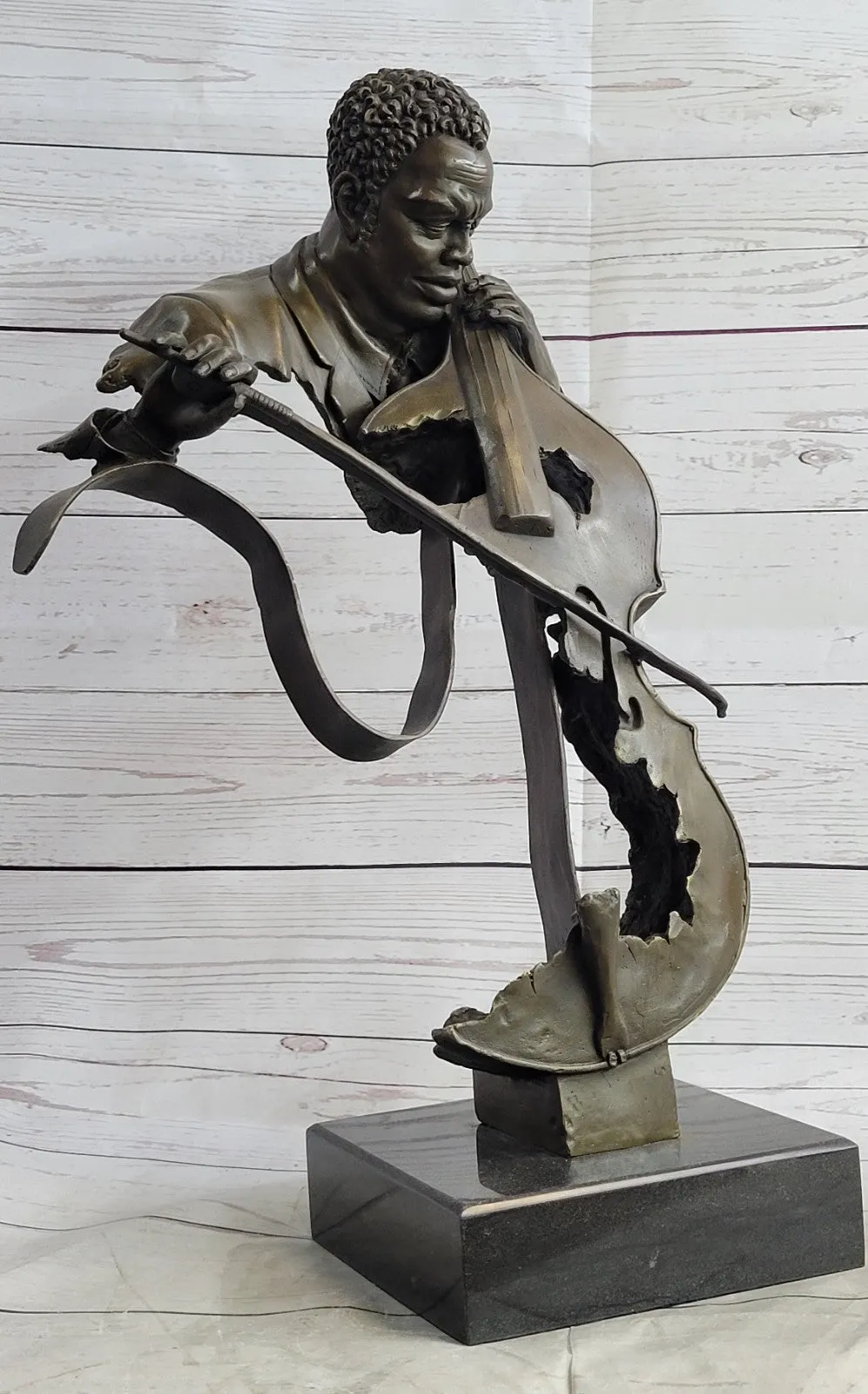 Hot Cast Collectible Cello Player Music Trophy Original Bronze by Williams Sale