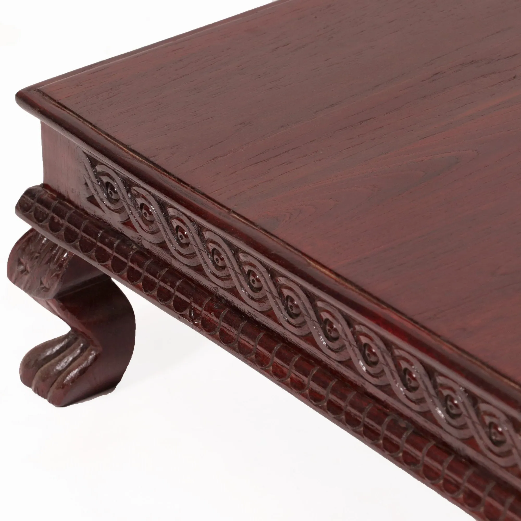 Intricate Carved Teak Bajot