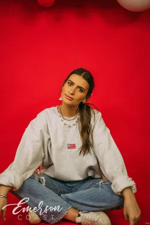Kappa Alpha Theta Subtle America Embroidered Sweatshirt