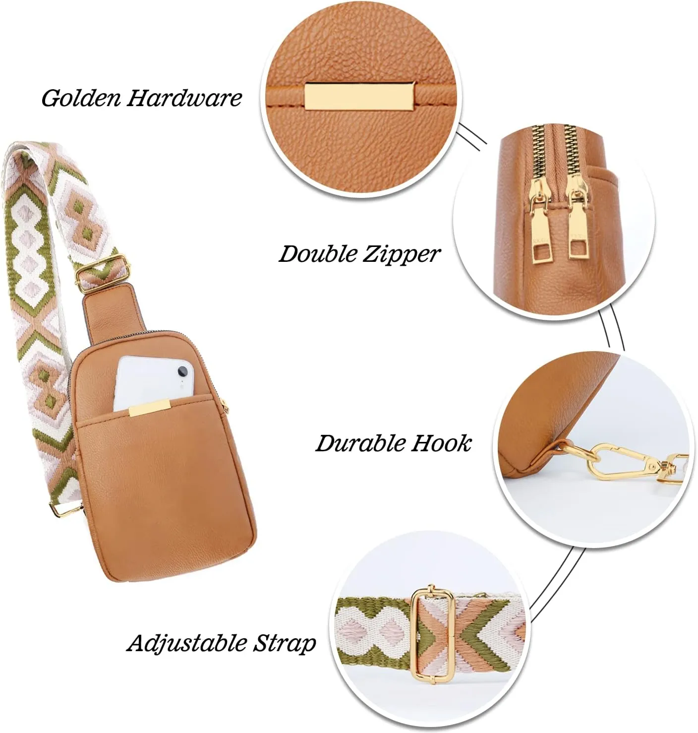 KKXIU Small Sling Bag for Women Crossbody Trendy Fanny Packs Vegan Leather Mini Cell Phone Teenage Purse