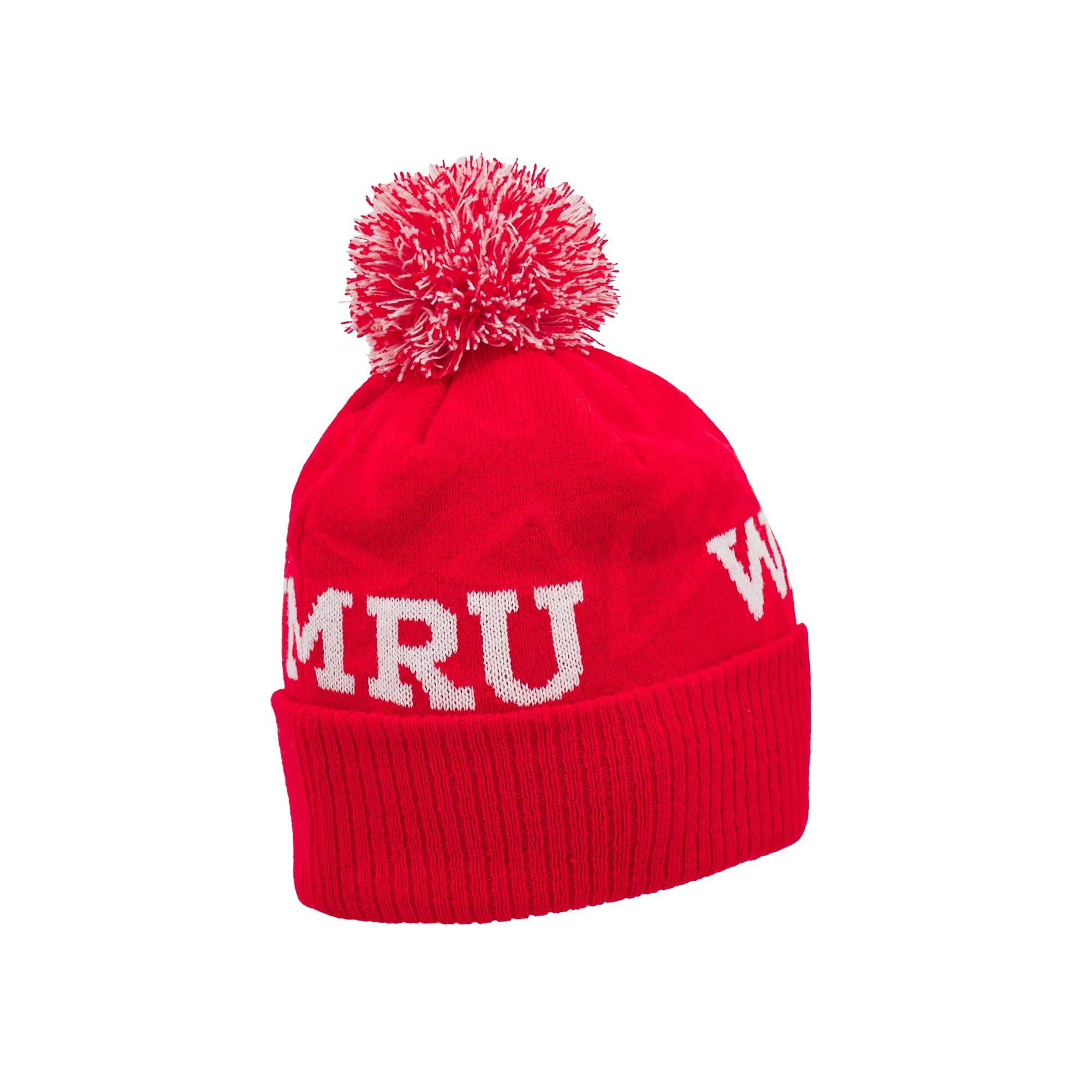 Macron Wales WRU 24/25 Red WALES Pom Pom Beanie