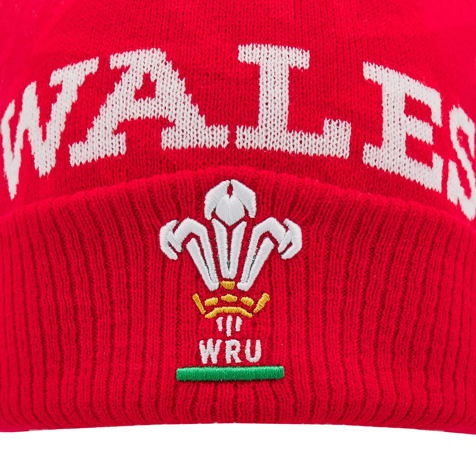 Macron Wales WRU 24/25 Red WALES Pom Pom Beanie
