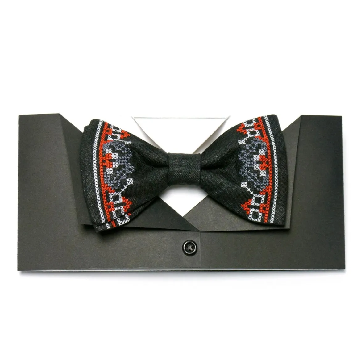 Men's Embroidered Bowtie- Black
