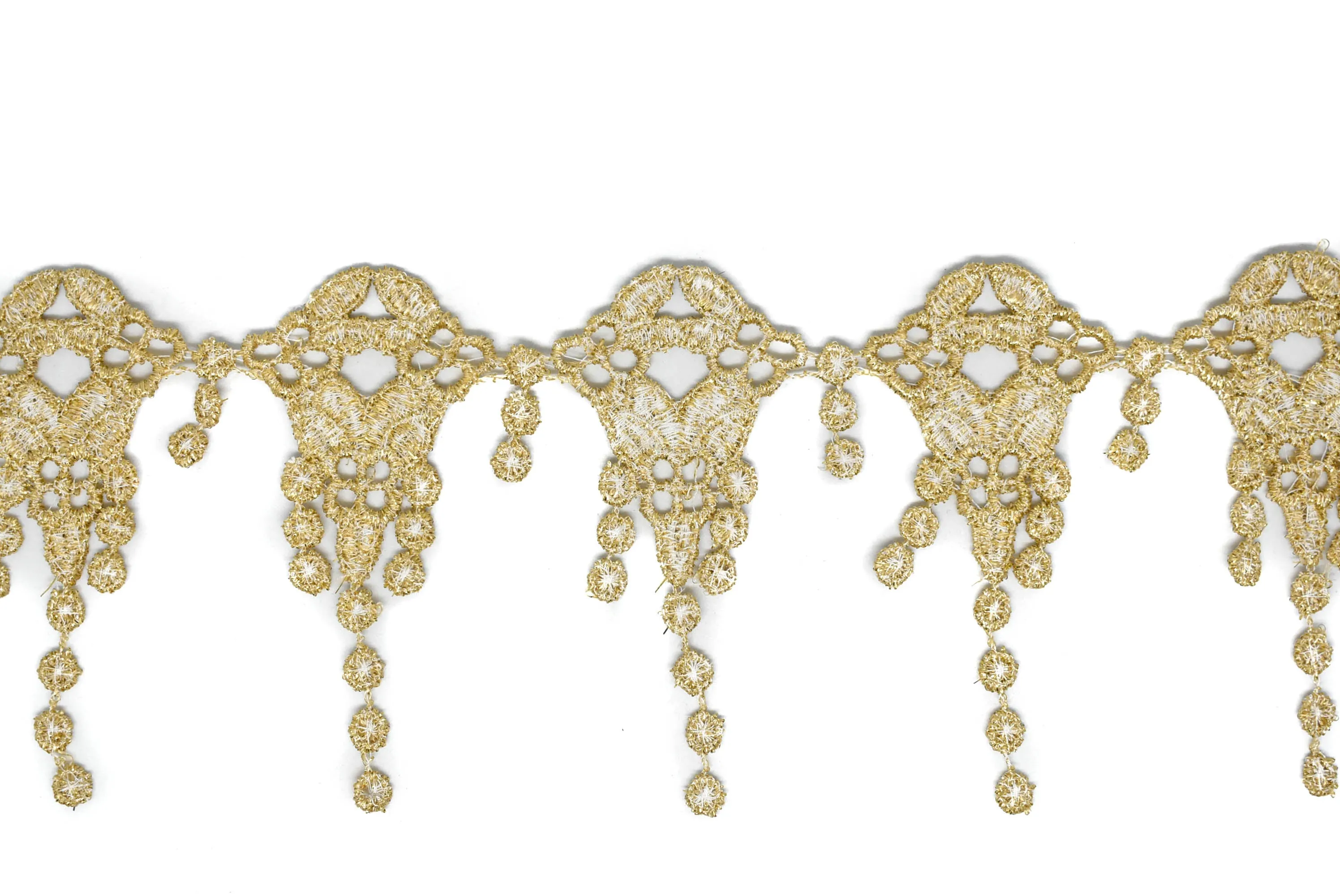 Metallic Gold Embroidered Trim 1" - 1 Yard