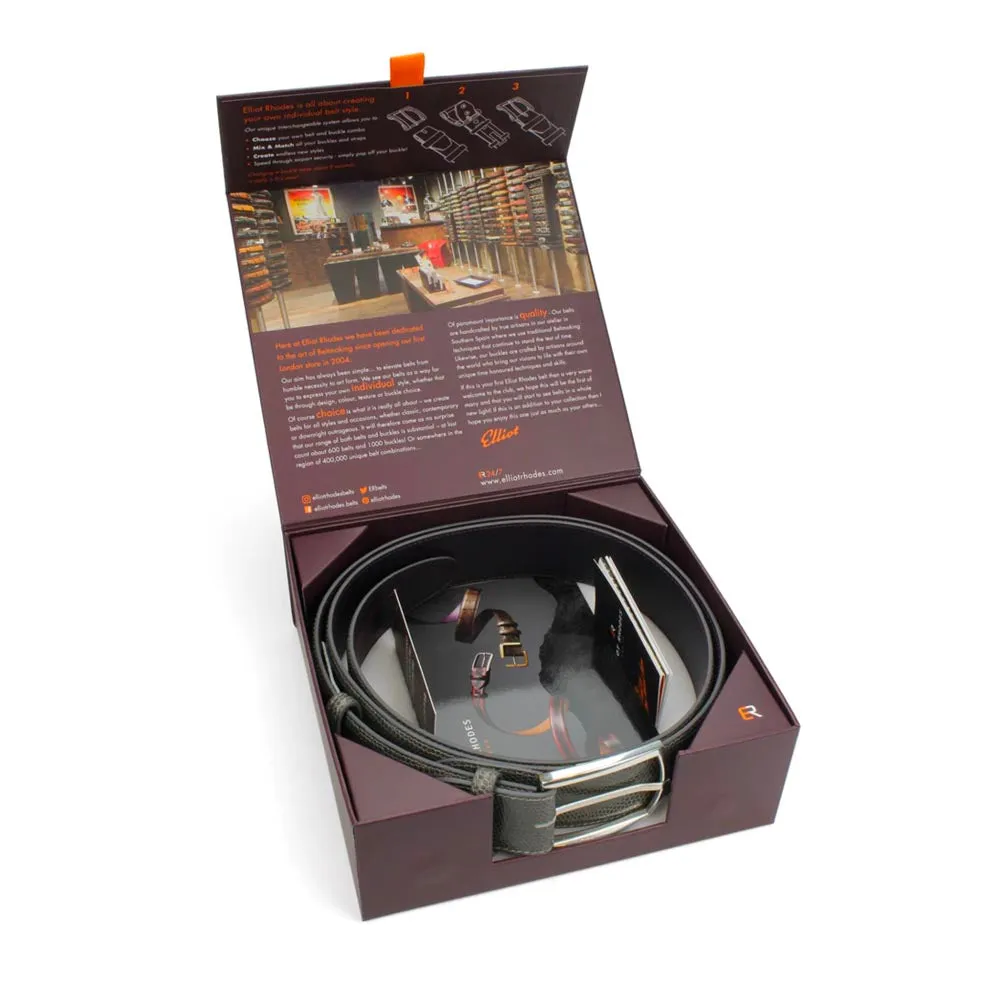 Mid Grey Lucertola Frame Prong Belt