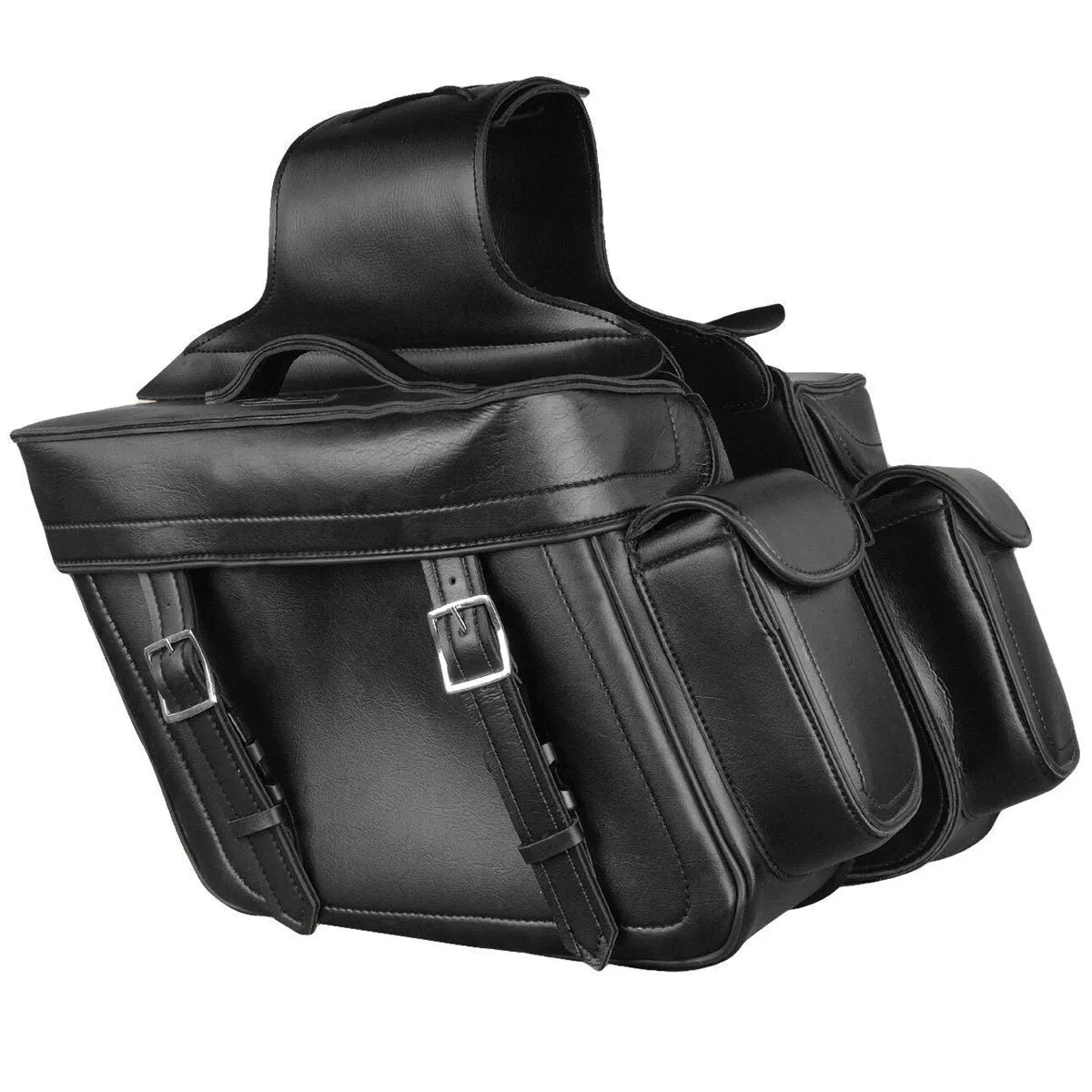 Milwaukee Leather MP8315 Black Zip Off PVC Throw Over Saddlebags with