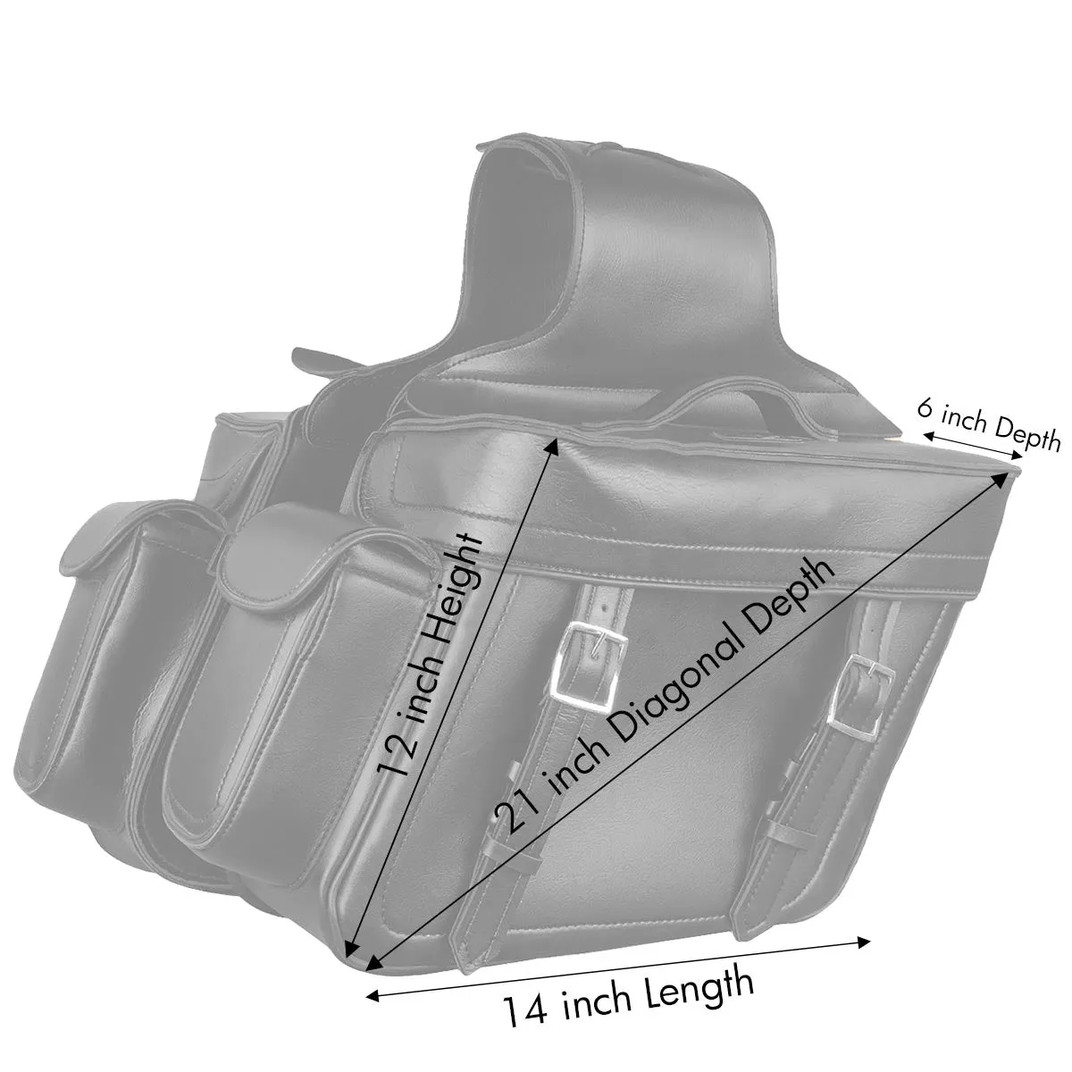 Milwaukee Leather MP8315 Black Zip Off PVC Throw Over Saddlebags with