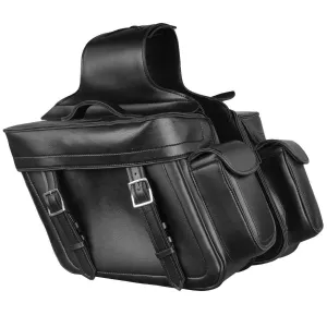 Milwaukee Leather MP8315 Black Zip Off PVC Throw Over Saddlebags with