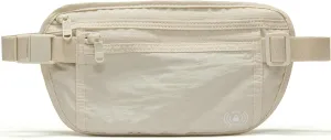 Pander Unisex RFID Anti Theft Waist Pouch Money Belt for Travel, Blocking Hidden Wallet Belt Bag for Women, Protects Your Valuables and Data. (White Opal)