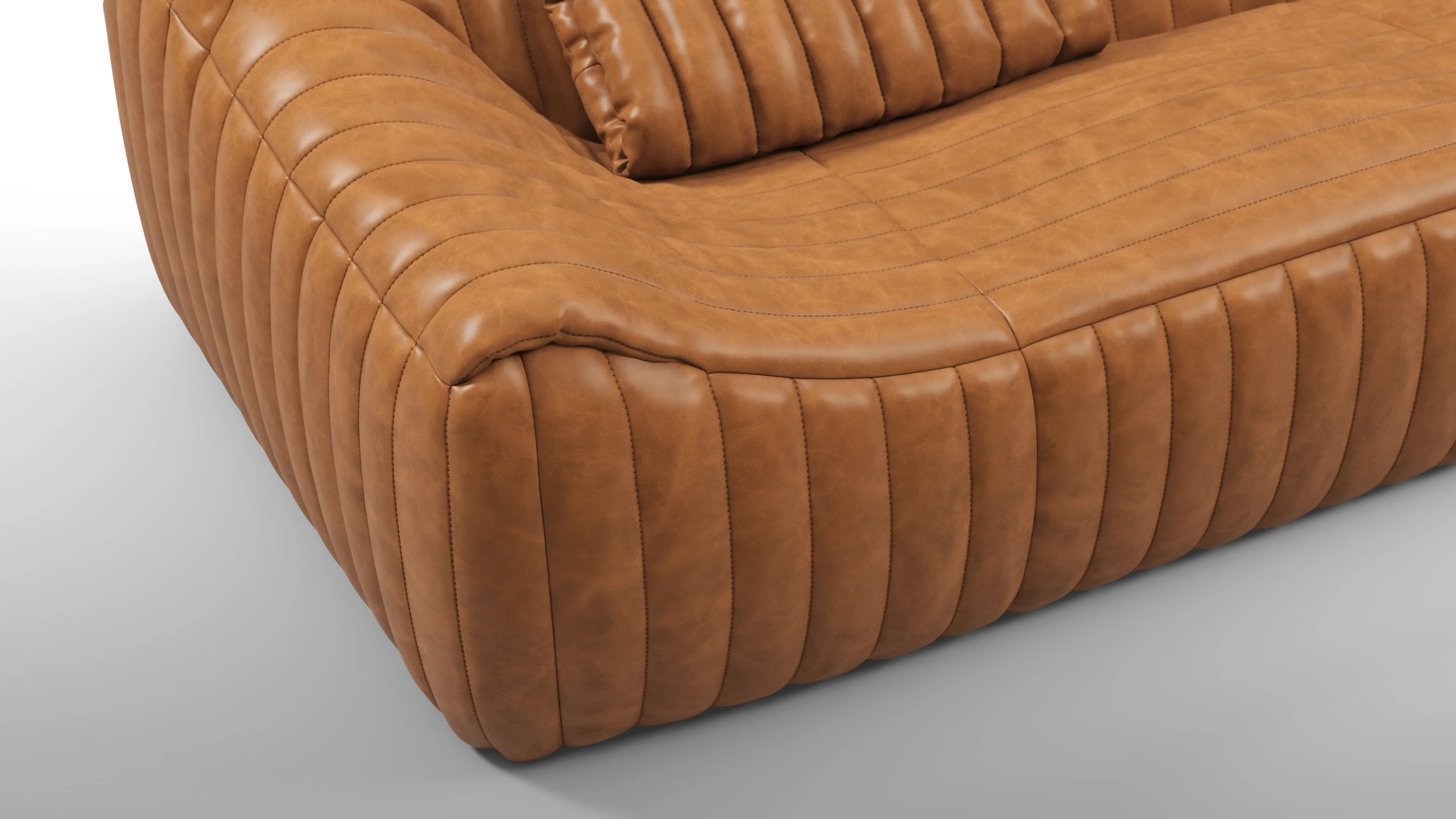 Sandra - Sandra Three Seater Sofa, Distressed Brown Premium Leather
