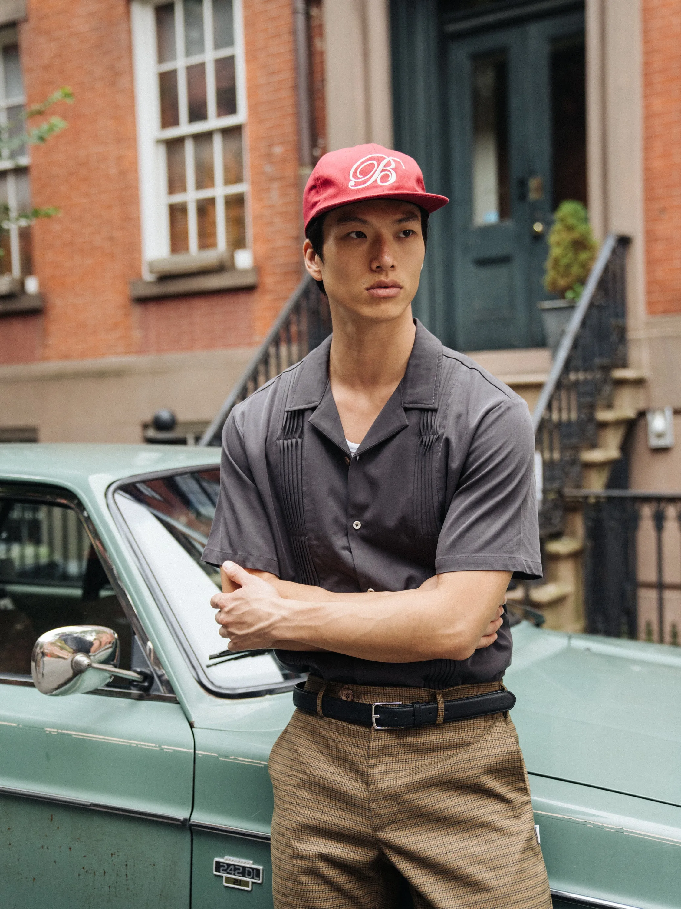 SCRIPT EMBROIDERED 6 PANEL CAP - CARDINAL RED